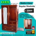 SHELLO 45" REGULAR 2 Door Wardrobe [MDF] - Image 2