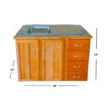 ANDO 48" SINGLE BOWL Tile Top Kitchen Unit WITH SINK [Cedar & Ply & Porcelain Tile]