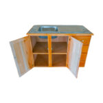 ANDO 48" SINGLE BOWL Tile Top Kitchen Unit WITH SINK [Cedar & Ply & Porcelain Tile] - Image 2
