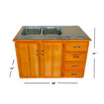 ANDO 48" DOUBLE BOWL Tile Top Kitchen Unit WITH SINK [Cedar & Ply & Porcelain Tile]
