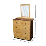 Vanda 5 Drawer 32″ Chest Of Drawers With Mirror