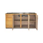 ANDO 72" DOUBLE BOWL Tile Top Kitchen Unit WITH SINK [Cedar & Ply & Porcelain Tile] - Image 2