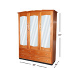 DANNY JUMBO Wardrobe (3 LONG MIRROR DOORS) - [Cedar & Ply]
