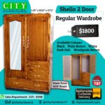 SHELLO 45" REGULAR 2 Door Wardrobe [MDF] - Image 3