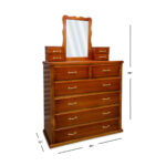 SATO JEWEL BOX 6 Drawer 42" Chest Of Drawers WITH MIRROR  [MDF] - Image 2