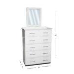 Vinnie 6 Drawer 32" Chest of Drawers with Mirror - Image 2