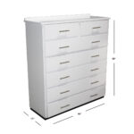 Vinnie 7 Drawer 42" Jumbo Chest of Drawers Without Mirror