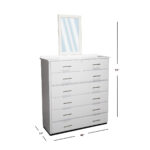 Vinnie 7 Drawer 42" Jumbo Chest of Drawers With Mirror