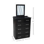 Vinnie 6 Drawer 32" Chest of Drawers with Mirror