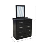Vinnie 5 Drawer 32" Chest of Drawers (With Mirror)